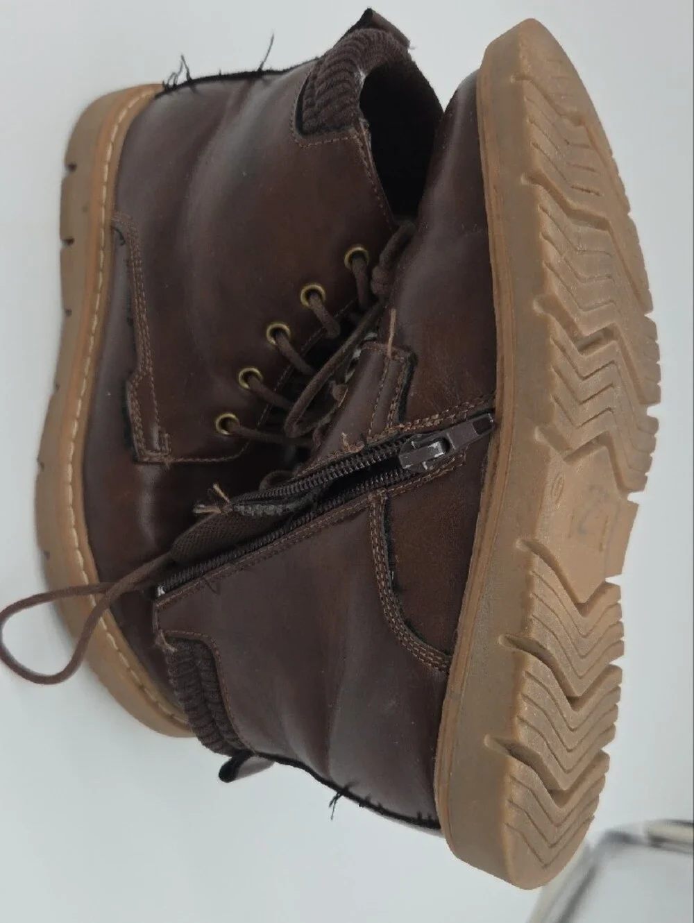 Steve Madden Kids Brown Lace-Up Side-Zip Boots